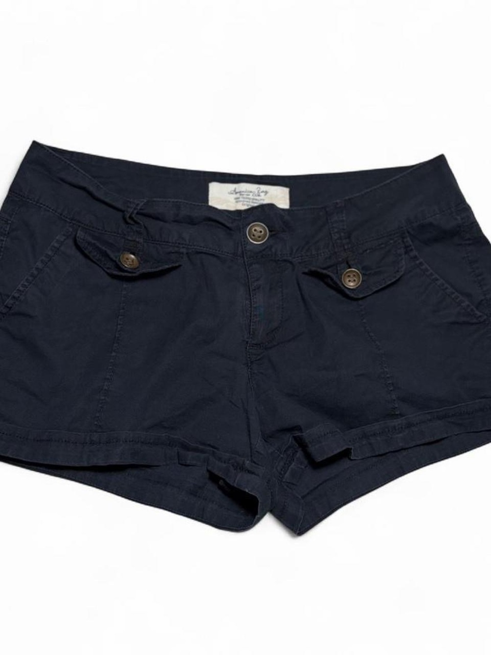 Vintage American Rag Black Cargo Micro Low Rise Shorts